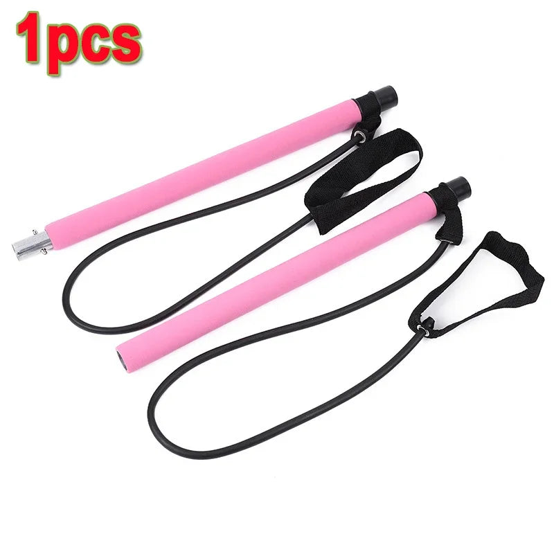 1-2pcs Pilates Bar Kit with Resistance Bands,3-Section Pilates Bar with Stackable Bands Workout Equipment for Legs,Hip,Waist,Arm