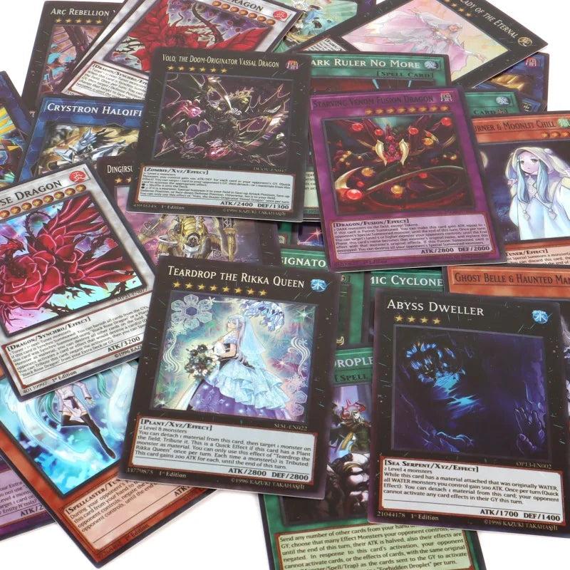 66-148PCS Yugioh Cards with Tin Box Yu Gi Oh Card English Holographic Golden Letter Duel Links Game Card Blue Eyes Exodia