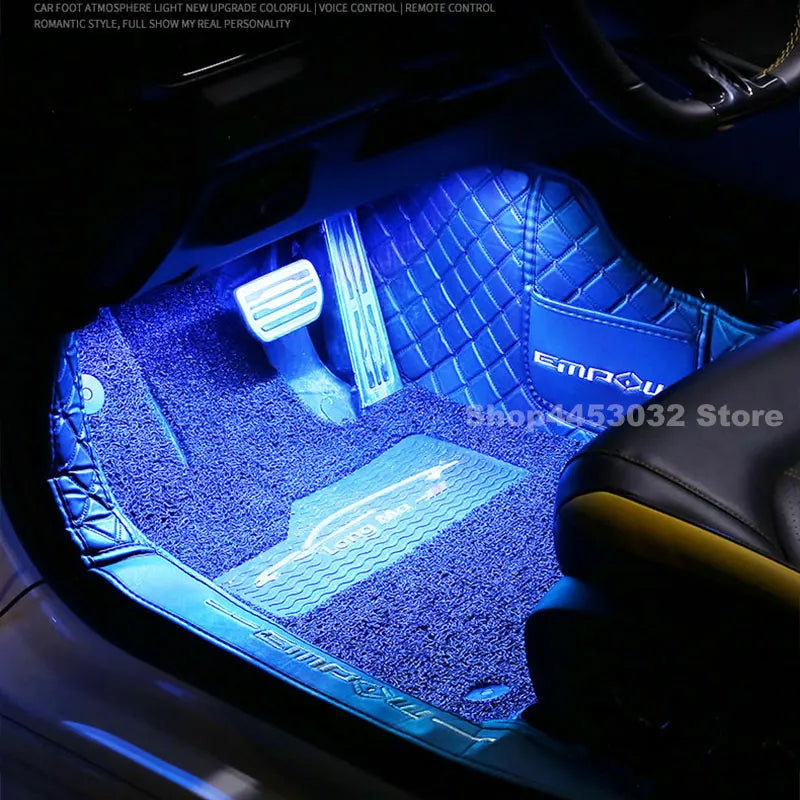 Car Foot Ambient Light RGB Led Lamp Usb For Chevrolet Avalanche 1500 Camaro Cruze Cobalt Wireless Remote APP Control Accessories