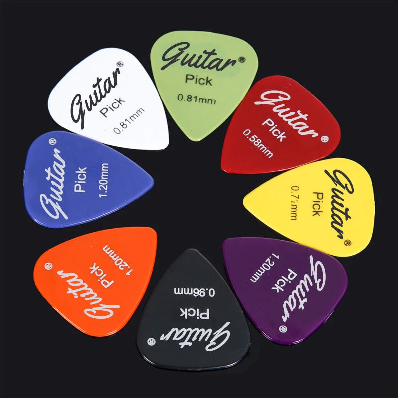 50Pcs/Set Electric Guitar Pick Acoustic Music Picks Plectrum 0.58/0.71/0.81/0.96/1.20/1.50mm Thickness Guitar Accessories GYH