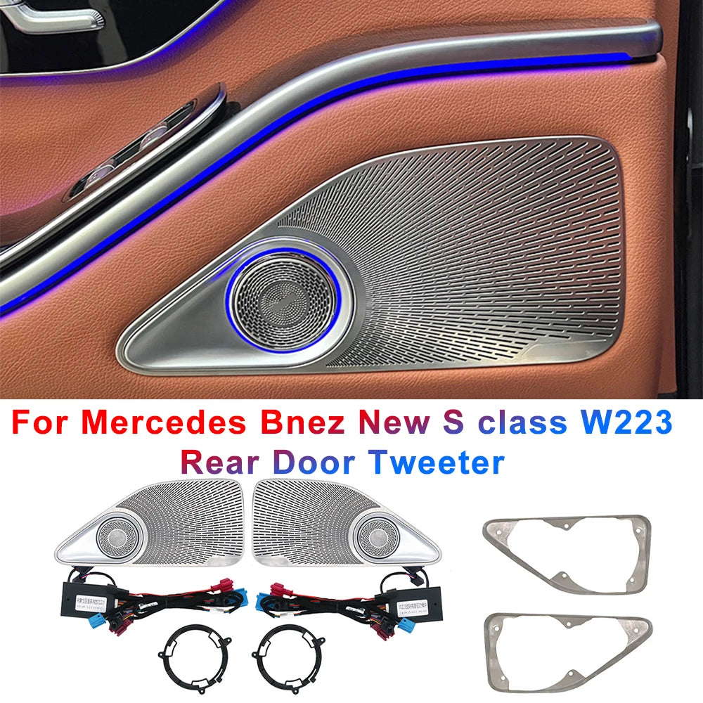 Car High-Pitched Speaker With Ambient Lights Speaker Ring For Mercedes Bnez New S class 2021 2022 Rear Door Tweeter