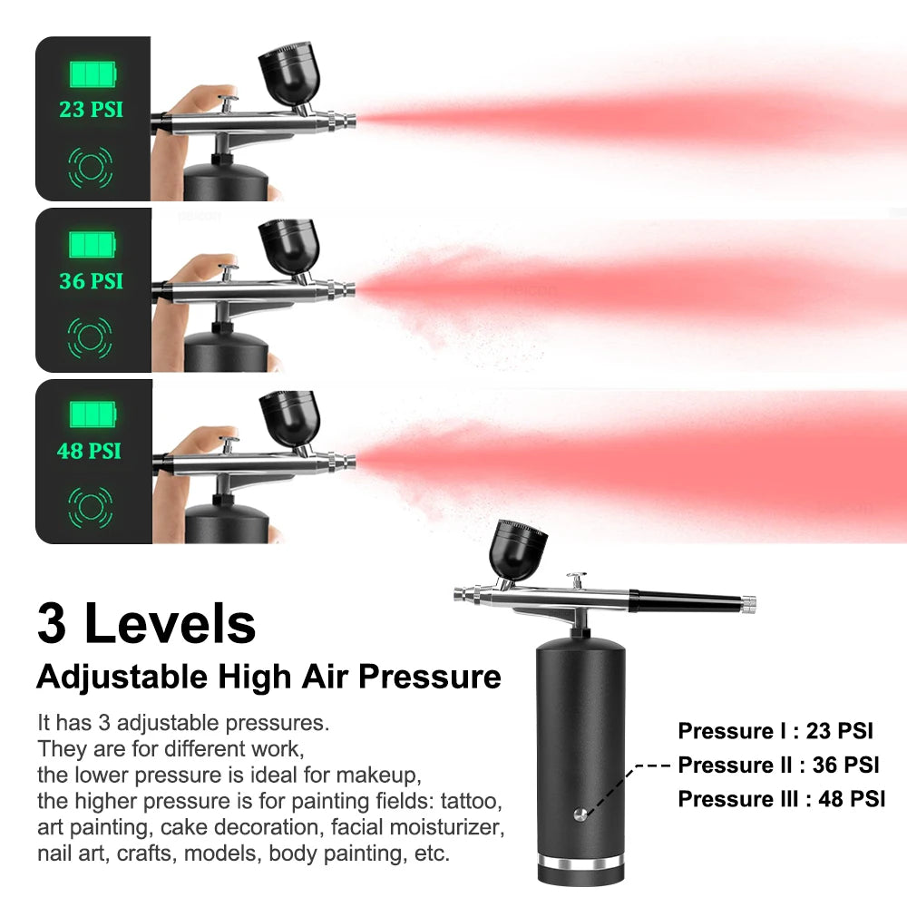 Airbrush Nail Portable Mini Air Brush With Compressor Kit for Nails Art Manicure Craft Pastry Cake Painting Nano Sprayer Gun