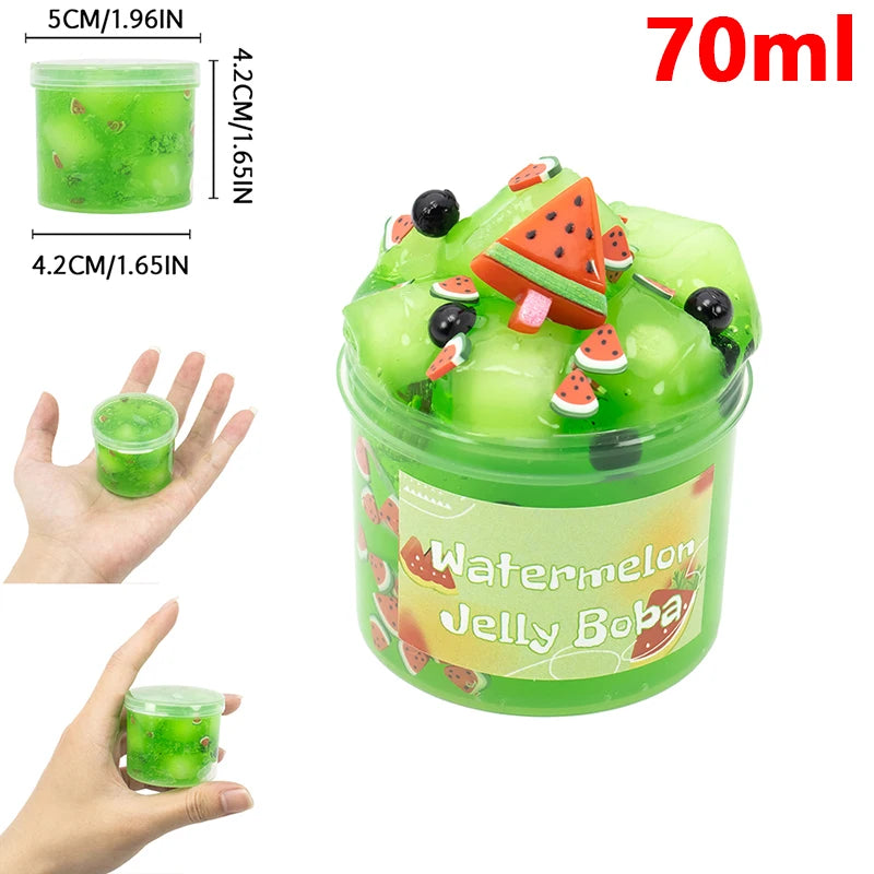 70/300ml Large Capacity Crunchy Slime Kit Premade Crystal Slime Set Super Soft And Non-Sticky Jelly Cube Slime Party Favor Gifts