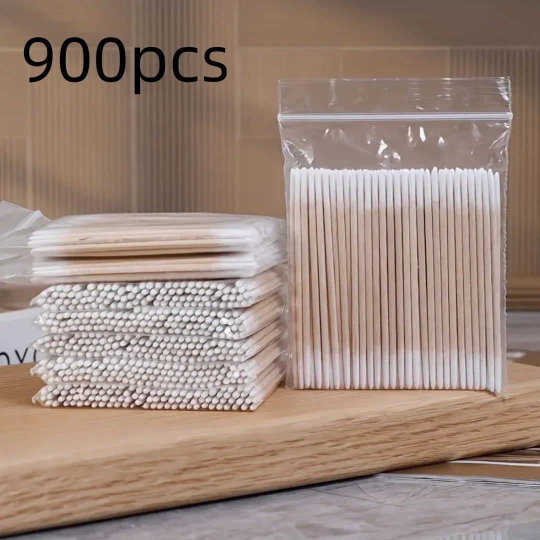 900/100/300pcs Disposable Wooden Micro Bud Swabs Lint Free Eyelash Extension Glue Removing Tools Makeup Mini Brush