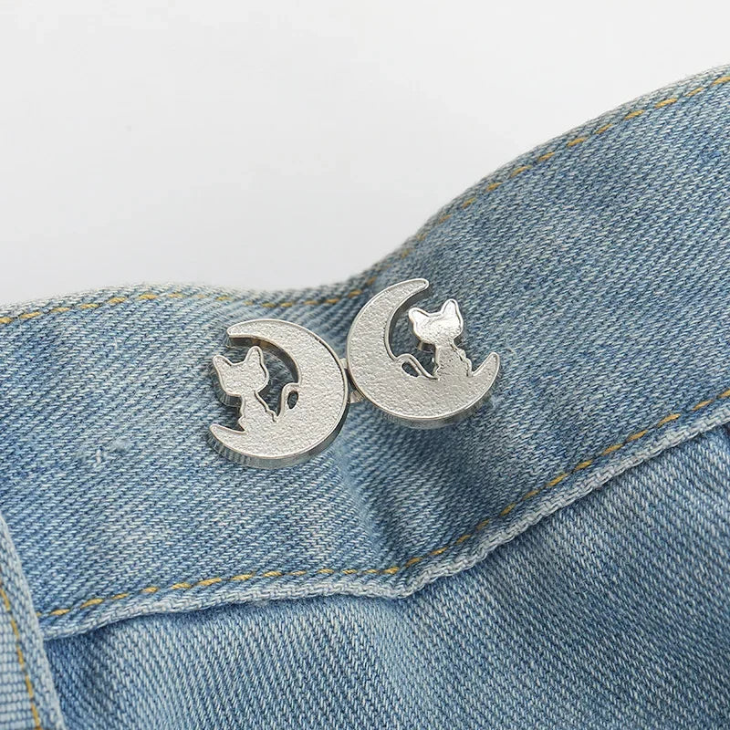 1Pcs Adjustable Clips for Pants Fastener Pants Pin Retractable Button Loose Button for Waist for Jeans Perfect Fit Reduce Waist