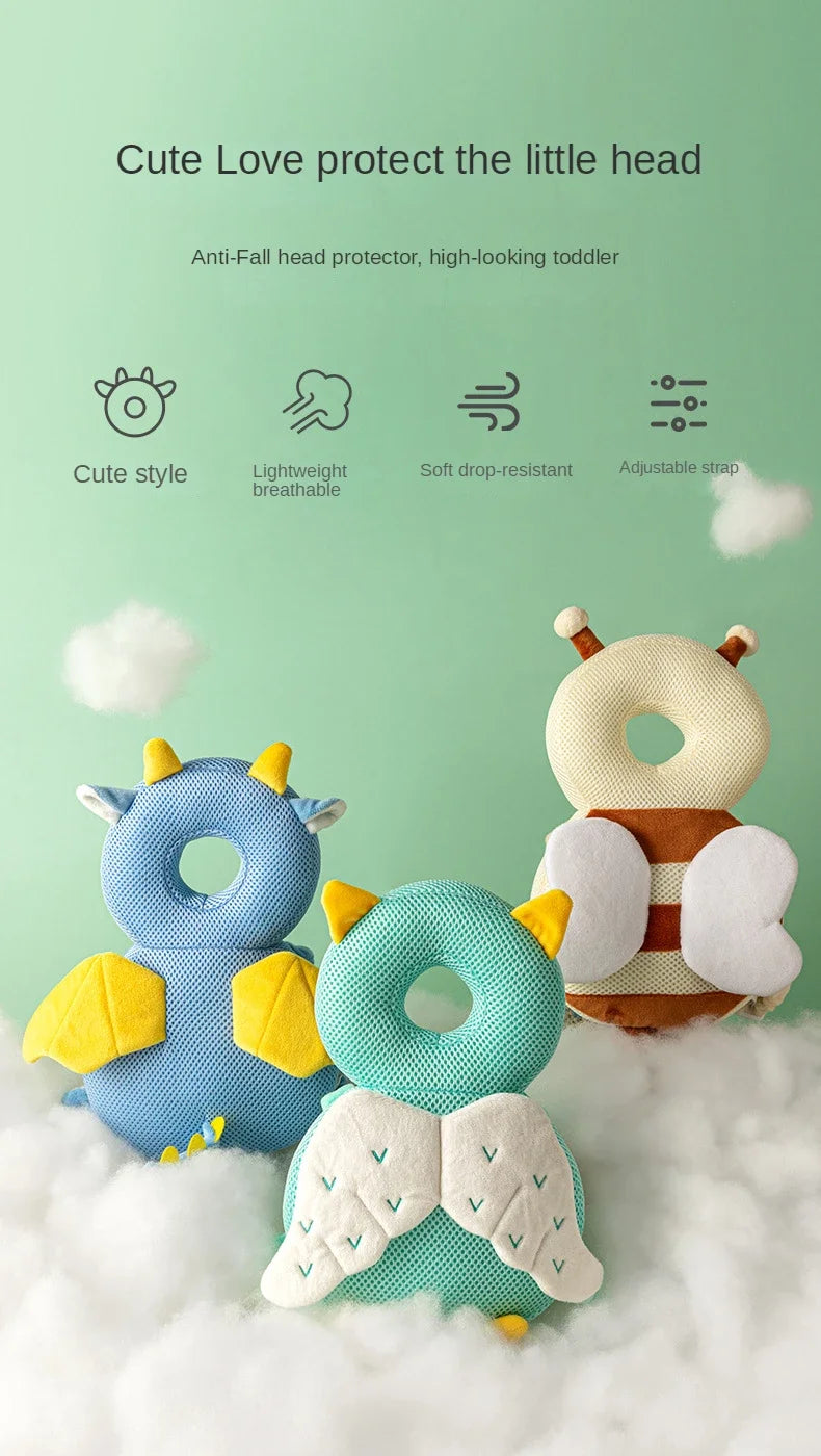 1-3T Toddler Baby Head Protector Safety Pad Cushion Back Prevent Injured Angel Bee Cartoon Security Pillows Protective Headgear