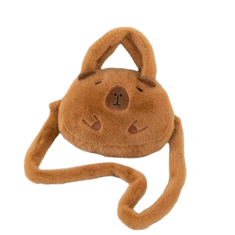 Capybara Plush Backpack Kawaii Fashion Plushie Doll Fur Bag Children's Bag Shoulder Bag Mini Knapsack Bags Gifts For Girlfriend