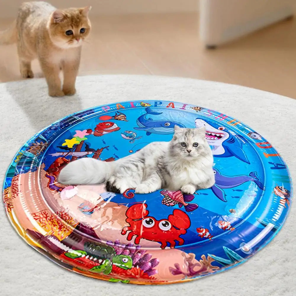 Cat Water Play Mat Sensing Play Mat For Pet Cat Cooling Effect Sensory Water Play Mat For Tile Grass Floor And Any Surfaces