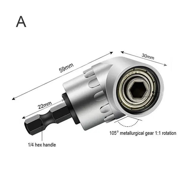 105 Degree Right Angle Drill Adapter Flexible Shaft Extension Bit for Screwdriver Hand Tools Magnetic Bit Socket Power Drill