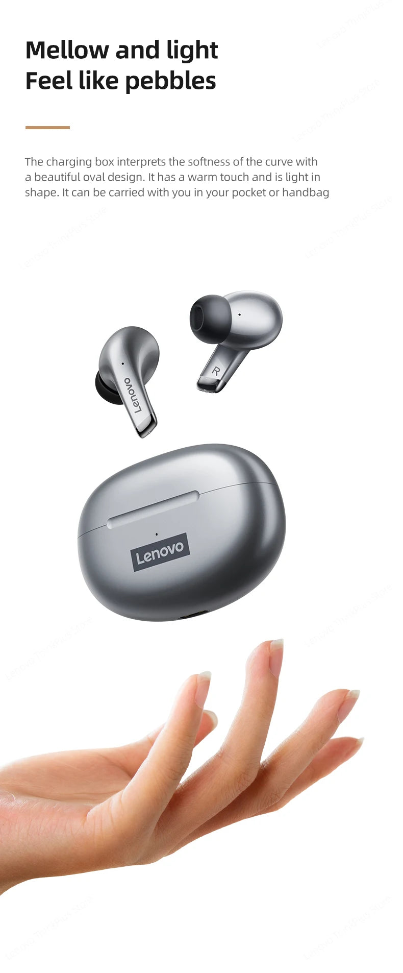 Choice Lenovo LP5 Wireless Bluetooth Earphone Fast Charging Long Endurance HD Call With Microphone Sports Waterproof Headset