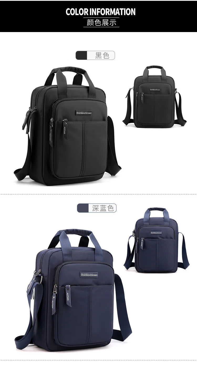 AOTIAN Vertical Men's Casual Shoulder Bag Waterproof Oxford Cloth Business Crossbody Handbag Simple and Fashionable Sling Bag