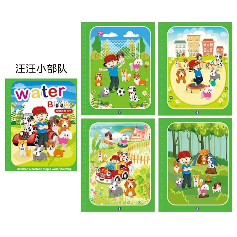 Children Early Education Toys Magical Book with Pen Water  Reusable Coloring Book Magic Drawing Book Drawing Montessori Toys Gif