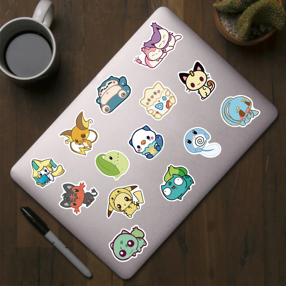 10/25/50pcs Kawaii Pokemon Anime Stickers Pikachu Stickers Laptop Suitcase Skateboard Guitar Cartoon Stickers Kid Gift Toys