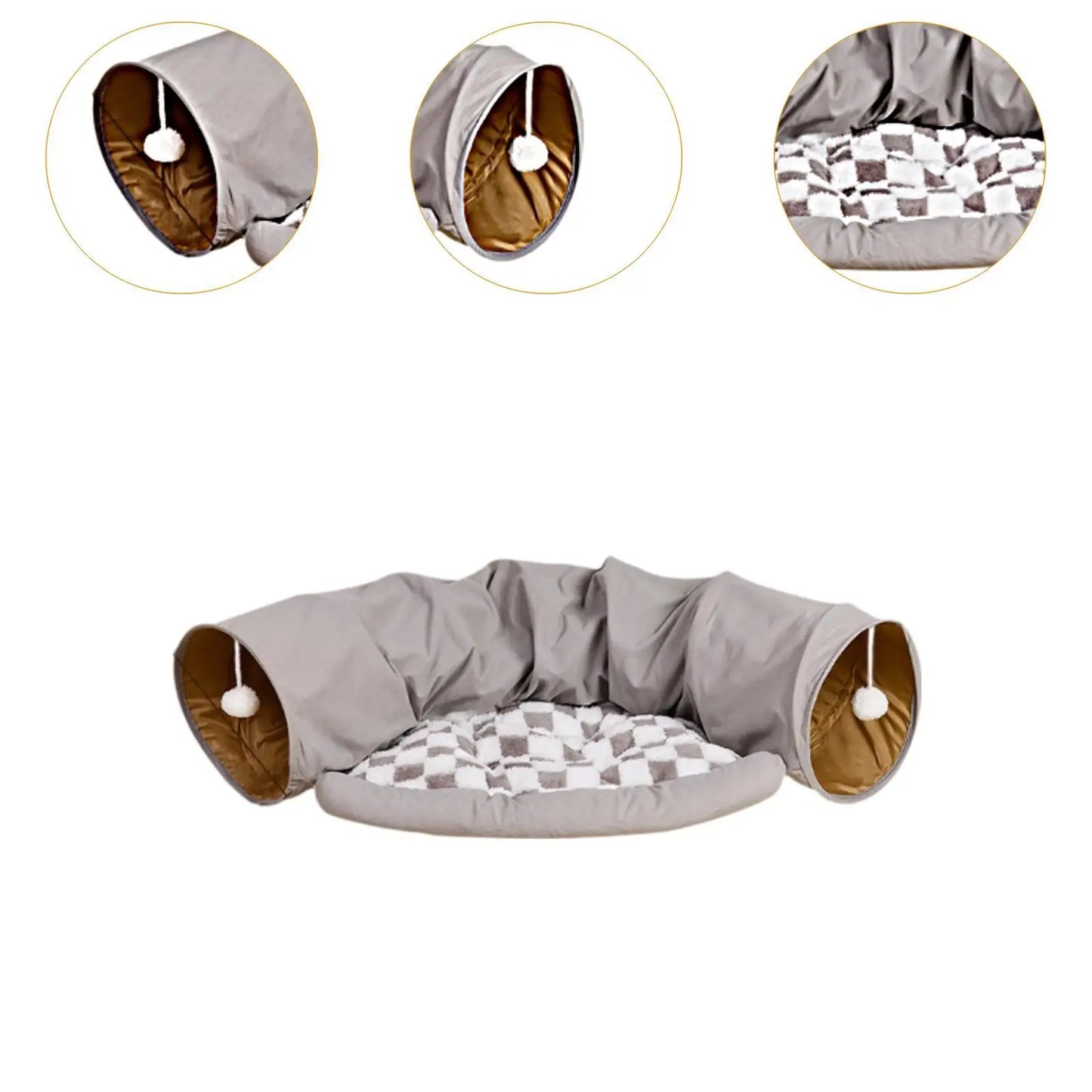 Cat Tunnel Bed Exercise Winter Warm Cat Tunnel for Outdoor Pets Indoor Cats