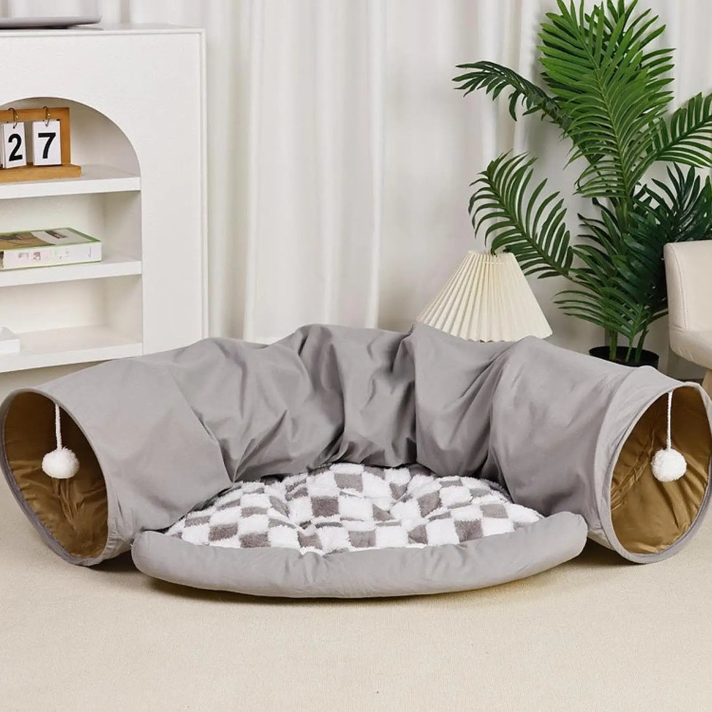 Cat Tunnel Bed Exercise Winter Warm Cat Tunnel for Outdoor Pets Indoor Cats