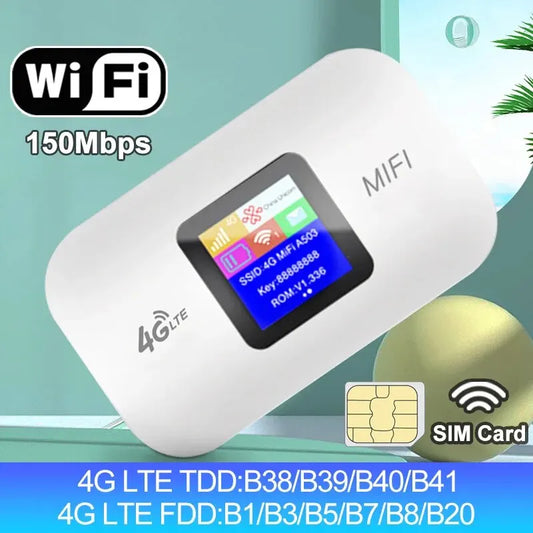 4G Lte Router Wireless Wifi Portable Modem Mini Outdoor Hotspot Pocket Mifi 150mbps Sim Card Slot Repeater 3000mah