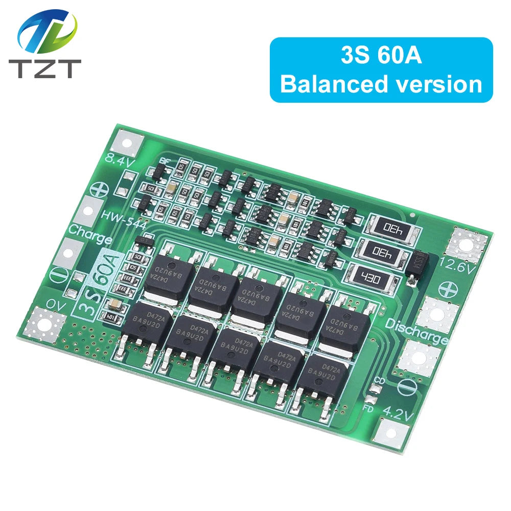 3S/4S 40A 60A Li-ion Lithium Battery Charger Protection Board 18650 BMS For Drill Motor 11.1V 12.6V/14.8V 16.8V Enhance/Balance