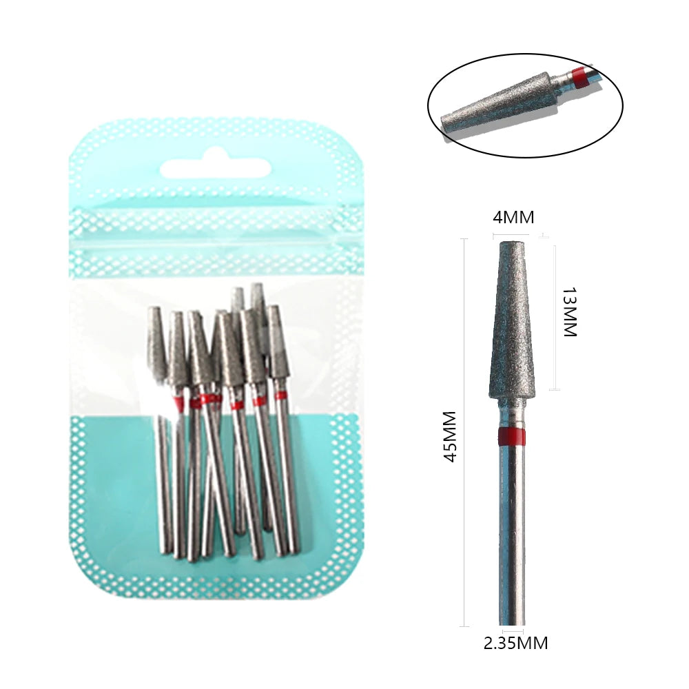 10pcs Diamond Milling Cutter Nail Drill Bits Set For Manicure Accessory Pedicure Eletric Machine Nail Bit Brush Burr Tools