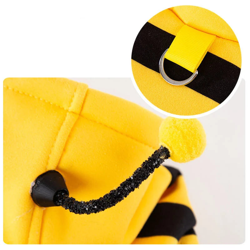 Bee Designer Dog Cat Cosplay Costume Funny Outfit Pet Hoodies Christmas Sweater Warm Coat for Small Dogs Cute Puppy Clothes