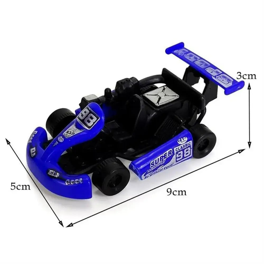 1PC Random Four-wheel Pull Back Car Car Model Vehicle Toy Racing Model Kart Colorful Plastic Racing Car Toy For Boys Kids Gift