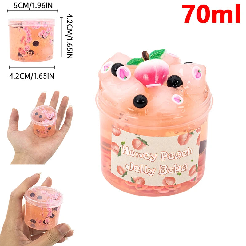 70/300ml Large Capacity Crunchy Slime Kit Premade Crystal Slime Set Super Soft And Non-Sticky Jelly Cube Slime Party Favor Gifts