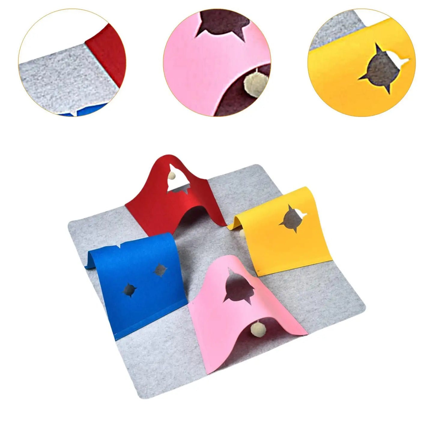 Cat Tunnel Toy Foldable Training Mat Interactive Pad for Kitten Home s