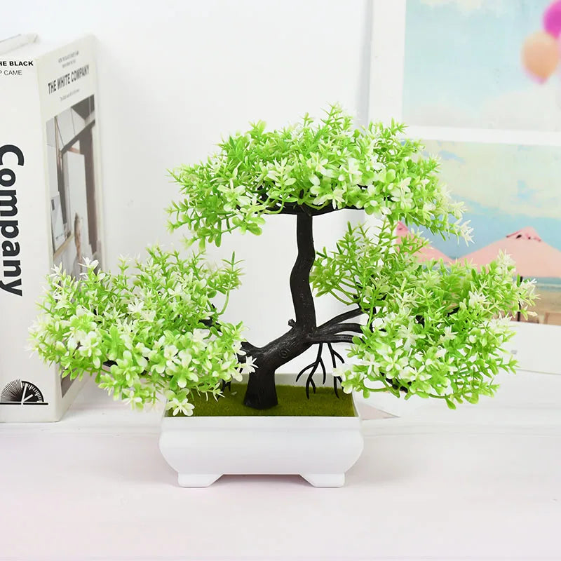 Artificial Plants Bonsai Small Tree Pot Fake Plant Flowers Potted Ornaments For Home Room Table Decoration Hotel Garden Decor