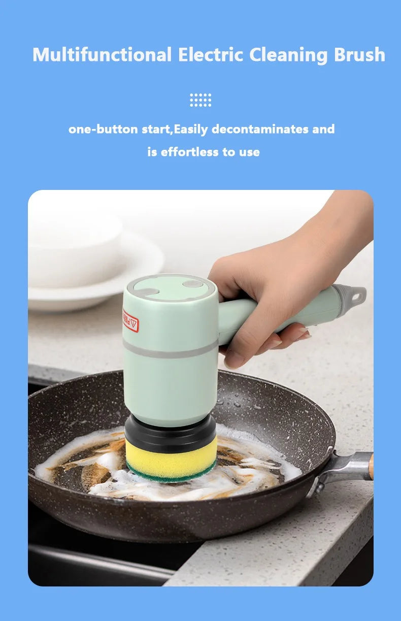 3 In 1 Electric Cleaning Brush Multi-Functional Home USB Electric Rotary Scrubber Household Appliances Cleaning Gadget