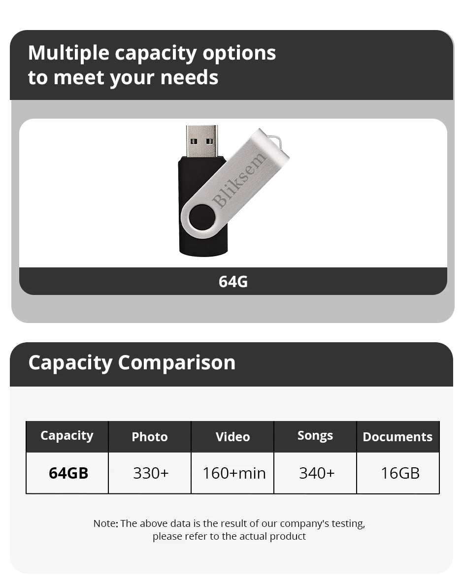 Bliksem Pendrive 64GB Memory Stick for PC Mobile 64GB 2.0 Metal USB Flash Drive USB Drive 64GB USB Stick