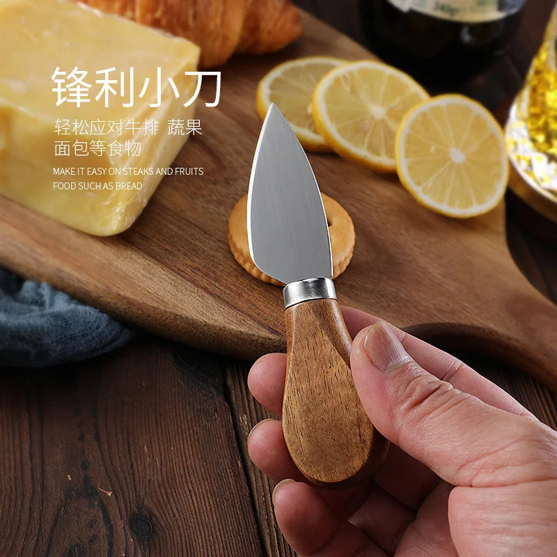 Acacia wood cutting board cutting board steak western fruit chopping board   set cheese knife three-piece set