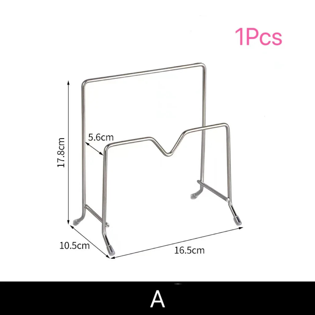 1pcs Kitchen Stainless Steel Chopping Board Rack Drain Rack Pot Lid Storage Rack Kitchen Multifunctional Storage Rack