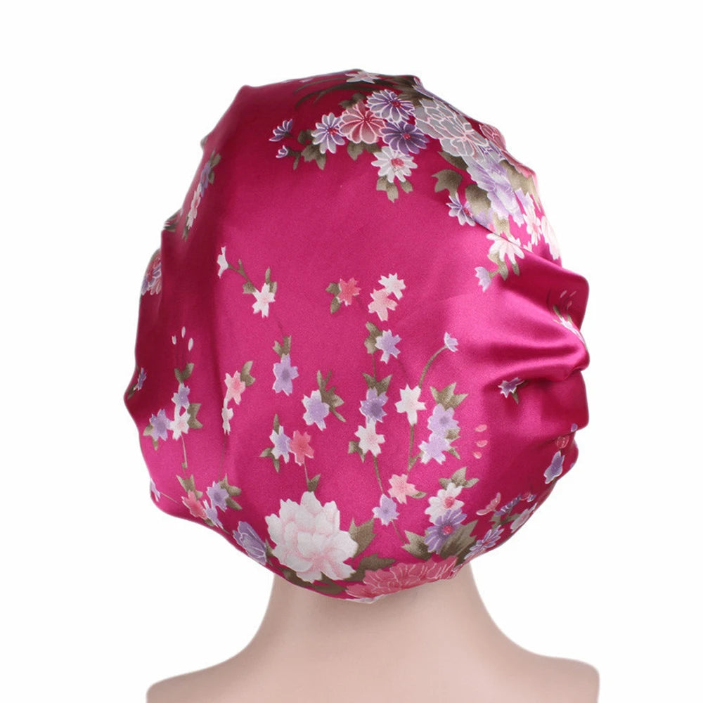 1 Pc Soft Night Sleep Hat Women Elastic Wide Band Fashion Hair Loss Cover Head Wrap Satin Bonnet  Beauty Chemo Caps Care