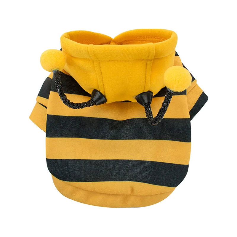 Bee Designer Dog Cat Cosplay Costume Funny Outfit Pet Hoodies Christmas Sweater Warm Coat for Small Dogs Cute Puppy Clothes