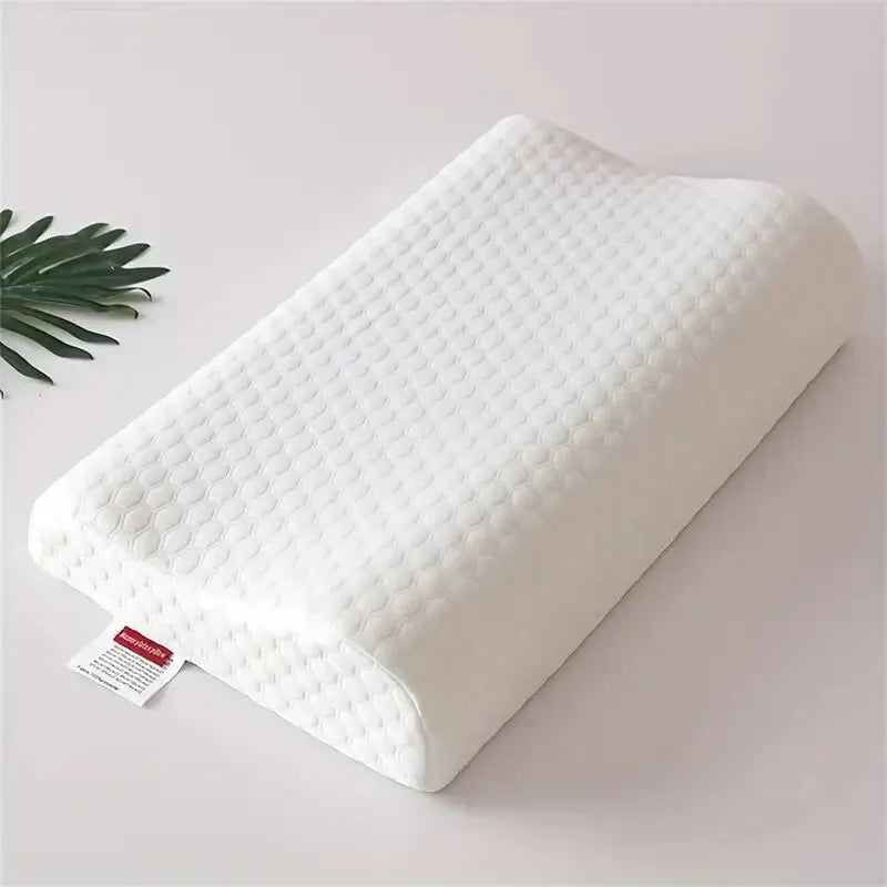 1pc Memory Foam Pillow, Knitted Fabric Polyurethane Slow Rebound Temperature Sensing Water Cube Pillow Core For Anti-snoring Nec