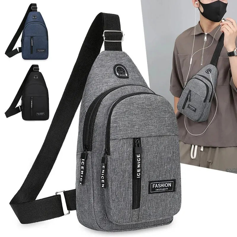 Chest Bag Men's One Shoulder Crossbody Bag Large Capacity Outdoor Sports Leisure Fashion Small Shoulder Bag Backpack Men's