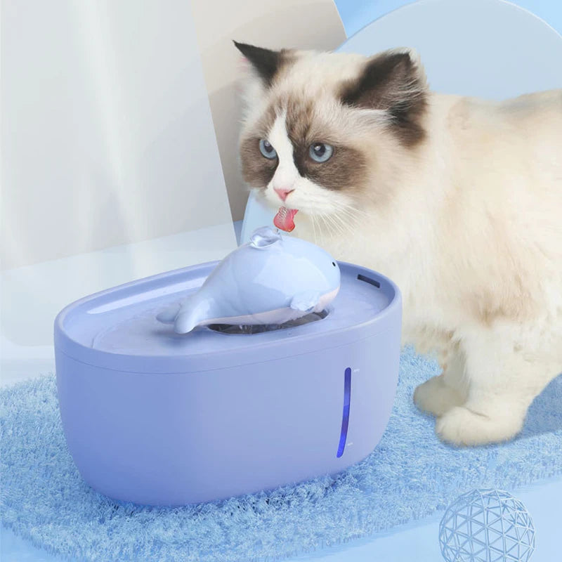 2L Cat Water Fountain Automatic Drinker Bowl USB Mute Cats Water Dispenser with LED Light Recirculate Filtring Drinker for Cats