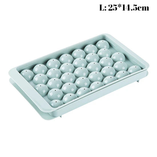 3D Round Ice Cube Tray with Lid Plastic Diamond Style Ice Mold Refrigerator Spherical DIY Moulds Ice Ball Maker Kitchen Tools