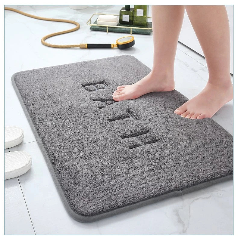 Anti Slip Mat Faux Cashmere Memory Foam Carpet Coral Fleece Super Absorbent Floor Mat Kitchen Living Room Bathroom