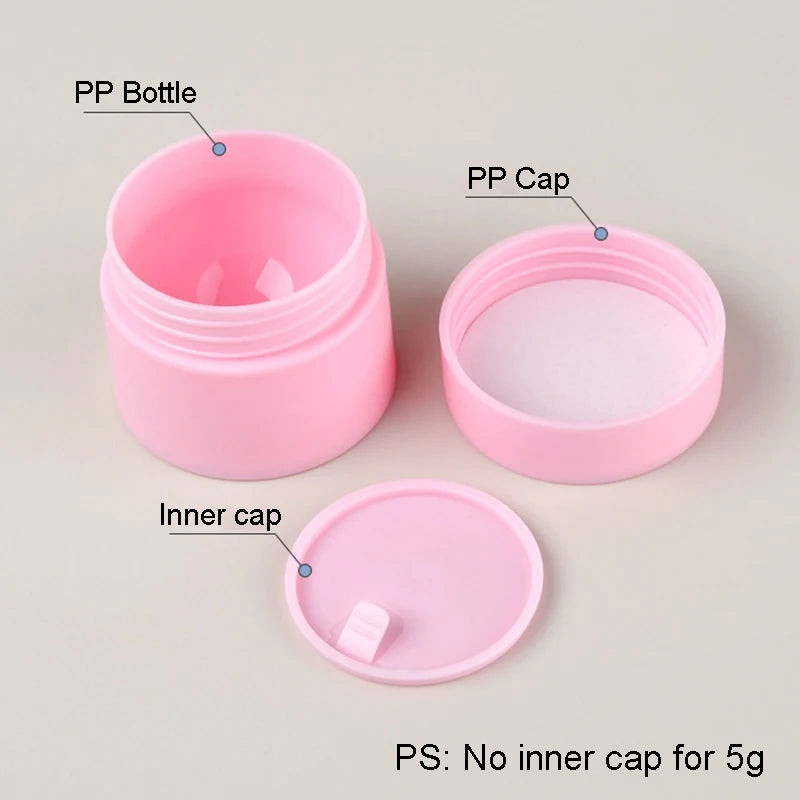 30Pcs 5/15/20/30/50g Refillable Bottle Travel Cream Cosmetic Jars With Lids Lip Balm Container Empty Cans Plastic Lotion Pot Box