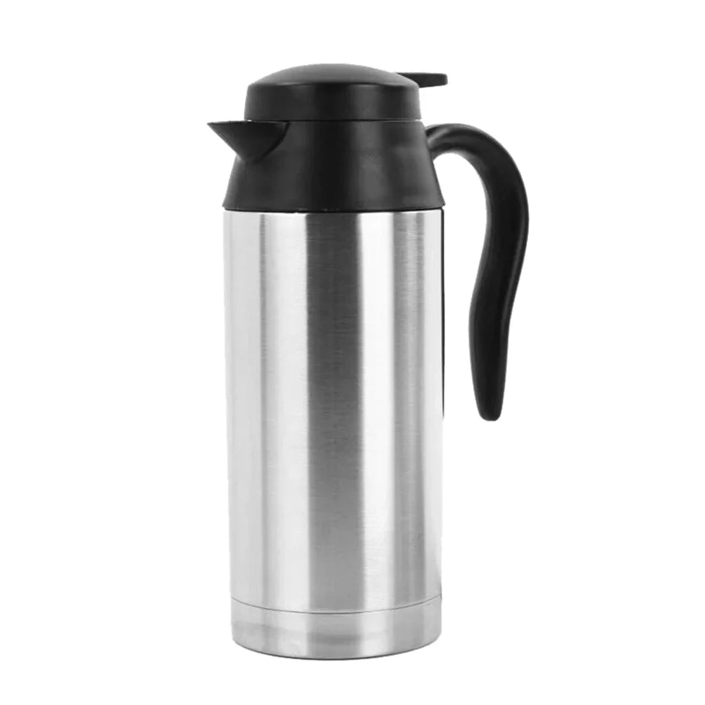 750ML Car Electric Heating Cup Kettle 12/24V Stainless Steel Water Heater Bottle for Tea Coffee Drinking Travel Truck Motorcycle