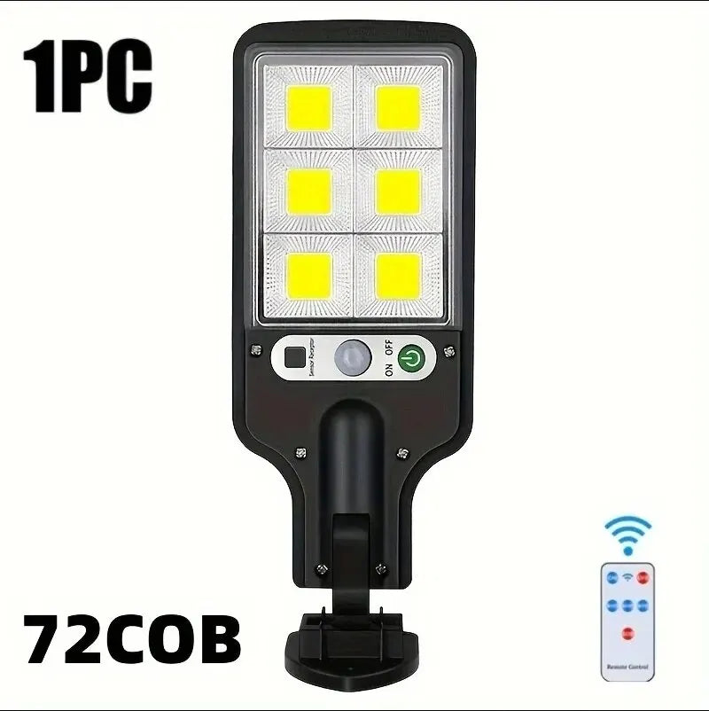 108 COB Sensor Street Lamp 3 Light Modes Outdoor Waterproof Security Solar Lamps for Garden Patio Path Remote Control Light