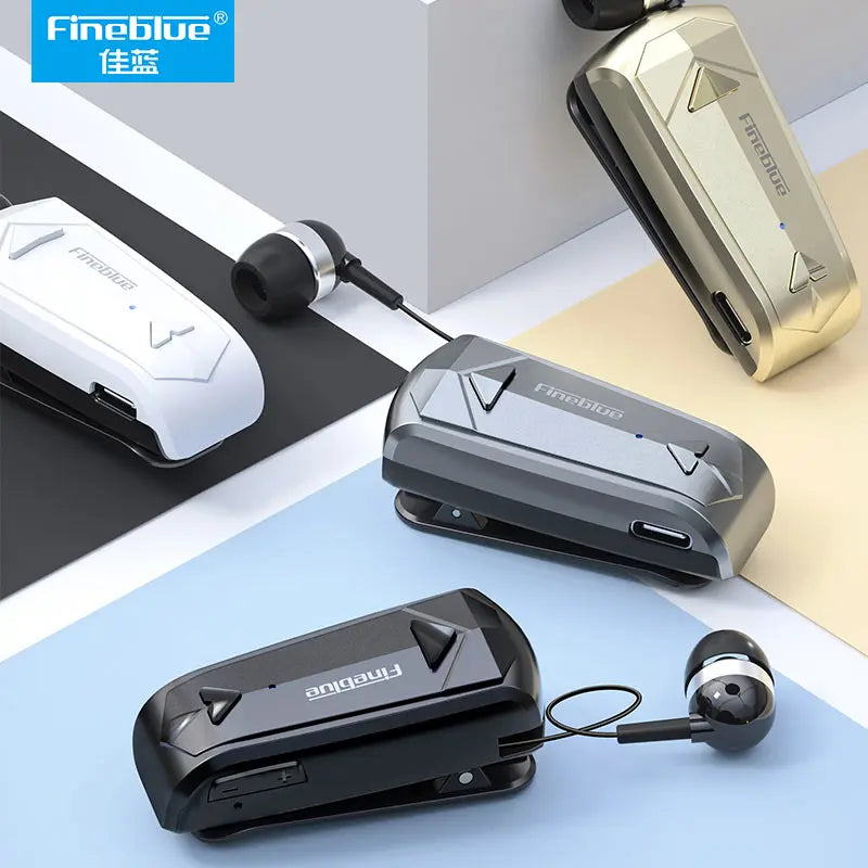 2022 Fineblue F520 Mini Wireless Earphone Bluetooth 5.3 Retractable Portable Headset Calls Remind Vibration Sport Run Headphone