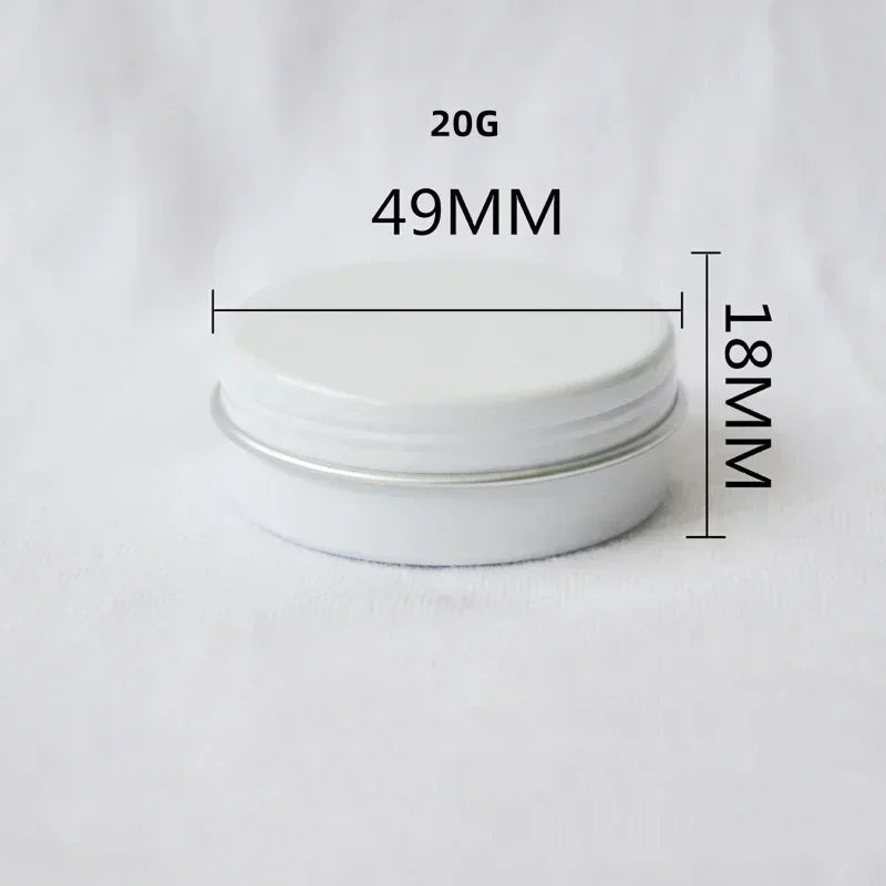 5/10/15/20/30/50/60/80/110/150g Aluminum Box Empty Lids Tin Cans Round Metal Ceam Jar Cosmetic Containers White Bottle Wholesale