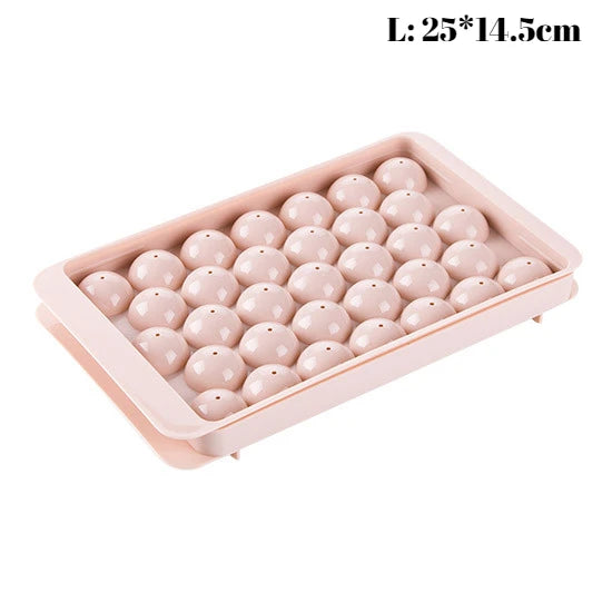 3D Round Ice Cube Tray with Lid Plastic Diamond Style Ice Mold Refrigerator Spherical DIY Moulds Ice Ball Maker Kitchen Tools