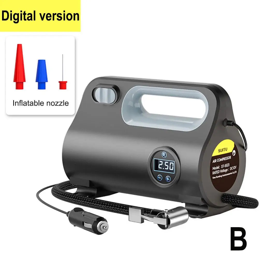 Car Electric Air Tyre Compressor Tire Inflator LED Digital Air Pump 12V Mini Portable Air Compressor For Car Motorcycles Bicycle