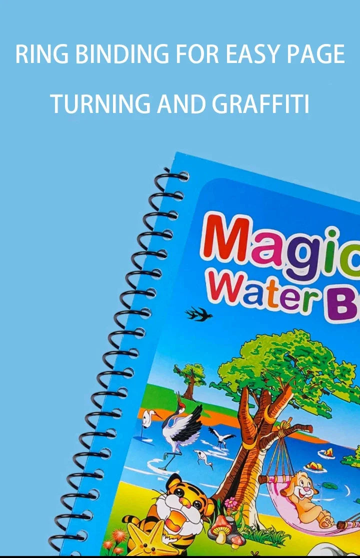 Children Early Education Toys Magical Book with Pen Water  Reusable Coloring Book Magic Drawing Book Drawing Montessori Toys Gif