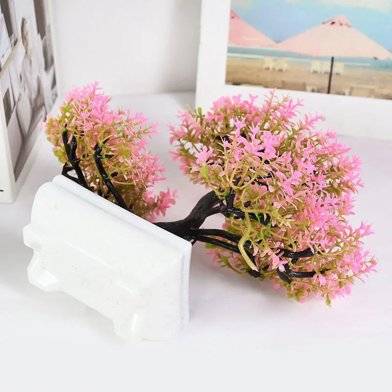 Artificial Plants Bonsai Small Tree Pot Fake Plant Flowers Potted Ornaments For Home Room Table Decoration Hotel Garden Decor