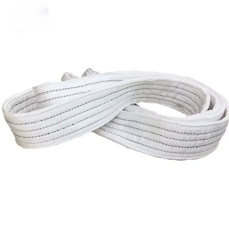 1Tx3M 1Tx1M 2Tx1M Industrial Lifting Belt Wear Resistant White Flat Lifting Belt Trailer Sling Crane Hoisting Cargo Polyester