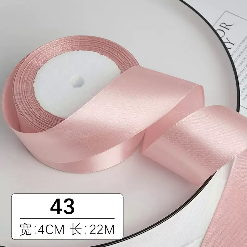 25yards/roll 4cm Satin Ribbon for Gift Wrapping Bows Making Floral Bouquets DIY Wreaths Sewing Projects Wedding Party Decor