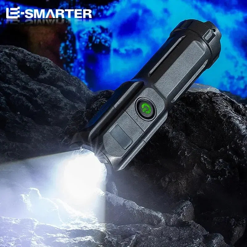 4 Lighting Mode Strong LED Flashlights Telescopic Zoom Tactical Torch USB 18650 Portable Spotlight Long-Range Camping Flashlight